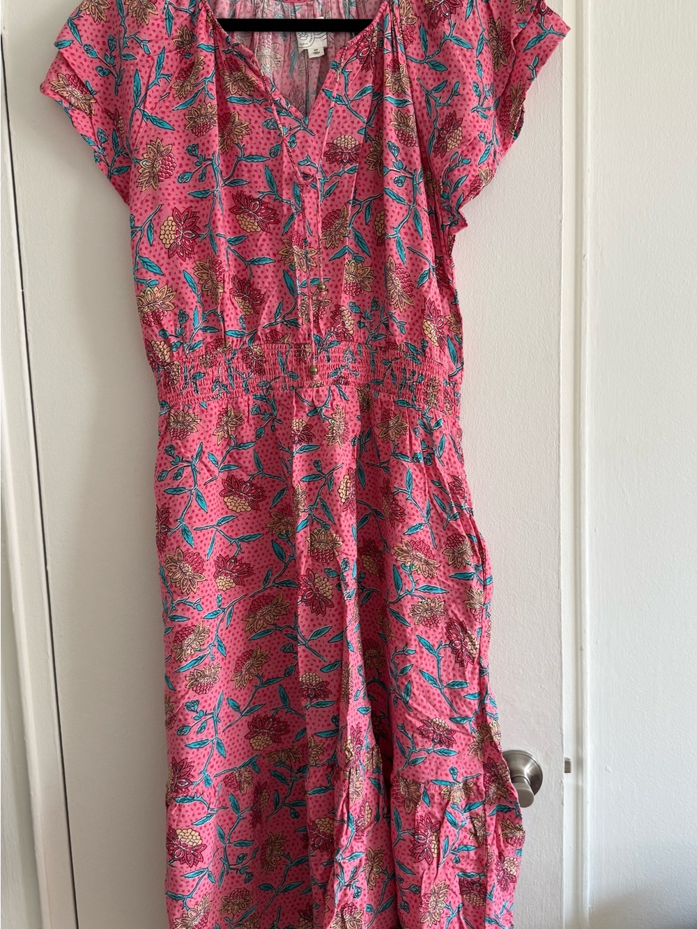 Destination 365 Pink Floral V-Neck Maxi Dress